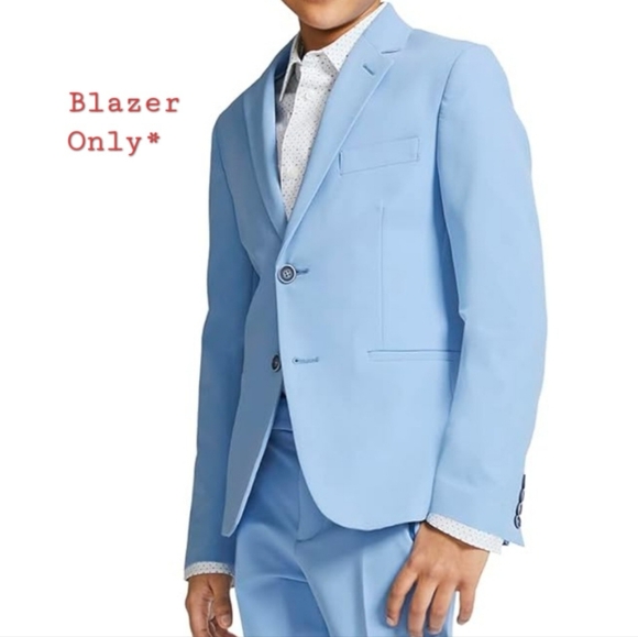 Calvin Klein Boys Blazer Suit Jacket, 2 Single Breasted Closure, Buttoned Cuffs - Picture 2 of 10